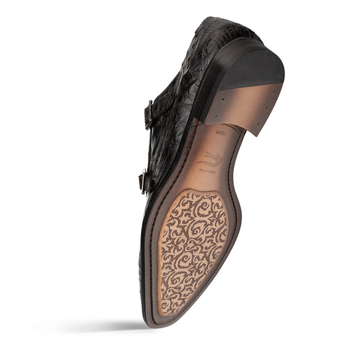 Mezlan Doyers Crocodile Double Monk - Luxury Men's Shoe