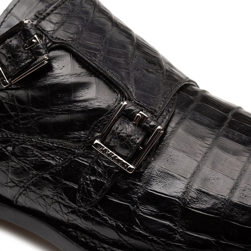 Mezlan Doyers Crocodile Double Monk - Luxury Men's Shoe