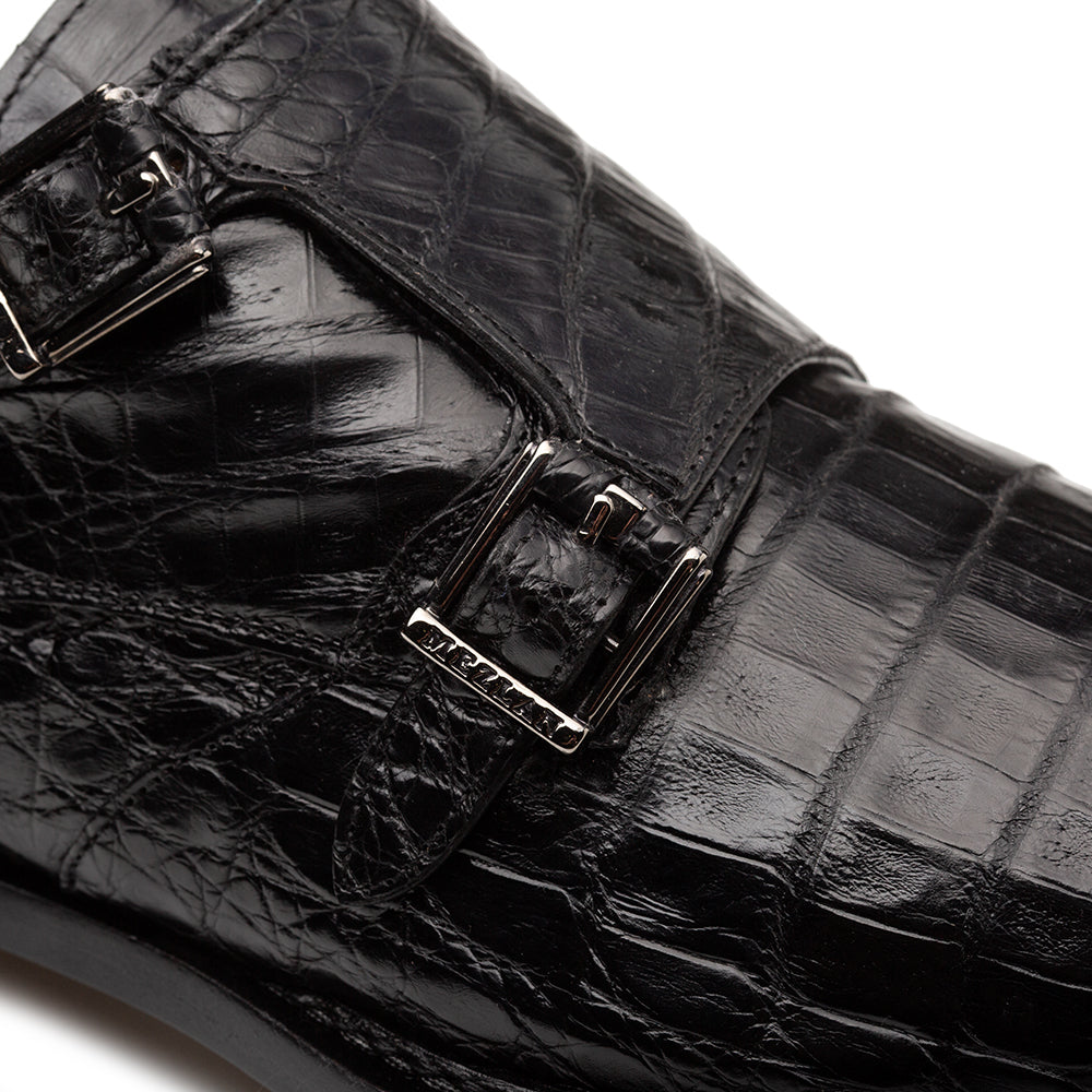 Mezlan Doyers Crocodile Double Monk - Luxury Men's Shoe