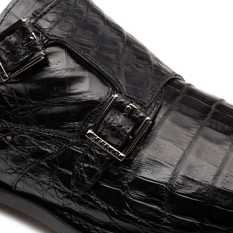 Mezlan Doyers Crocodile Double Monk - Luxury Men's Shoe
