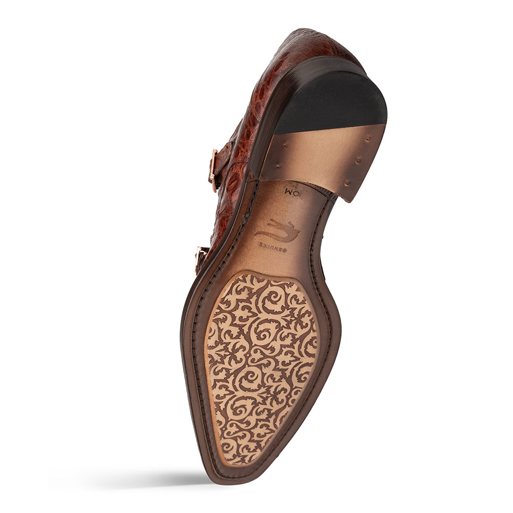 Mezlan Doyers Crocodile Double Monk - Luxury Men's Shoe