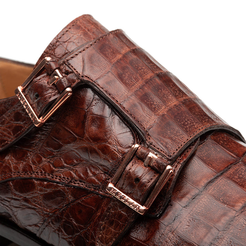 Mezlan Doyers Crocodile Double Monk - Luxury Men's Shoe