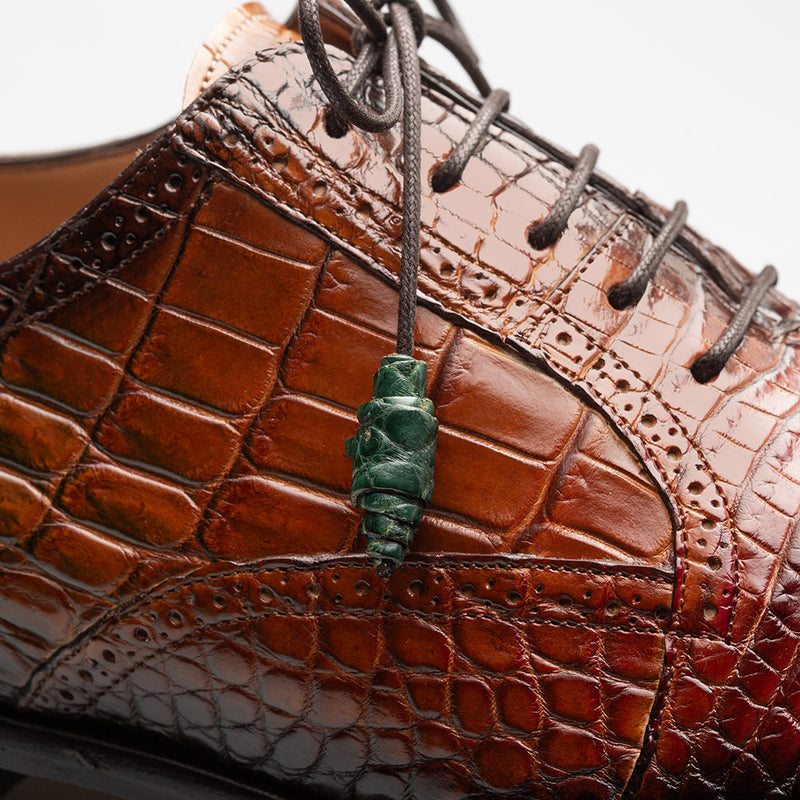 Mezlan Marble Multi-Tone Alligator Oxford Dress Shoe