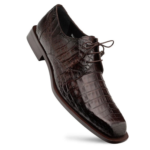 Mezlan Ugo Crocodile Square Toe Lace Up Derby Brown (50200-F)