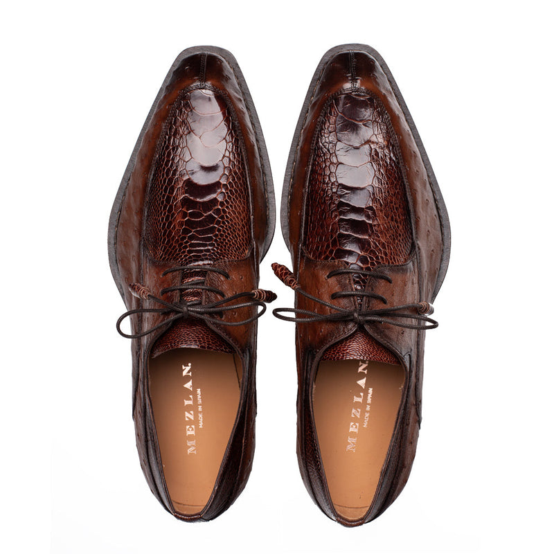Mezlan Ostrich Split Toe Derby | Luxury Leather Dress Shoe