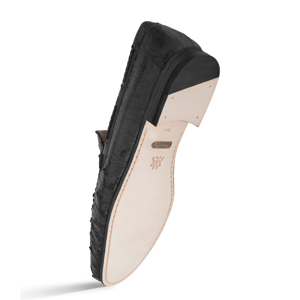Mezlan Ostrich Leather Moccasin Slip-On Loafers