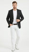 Men’s Black Linen Blazer, Classic Sport Coat for Summer Wedding Business Casual Wear