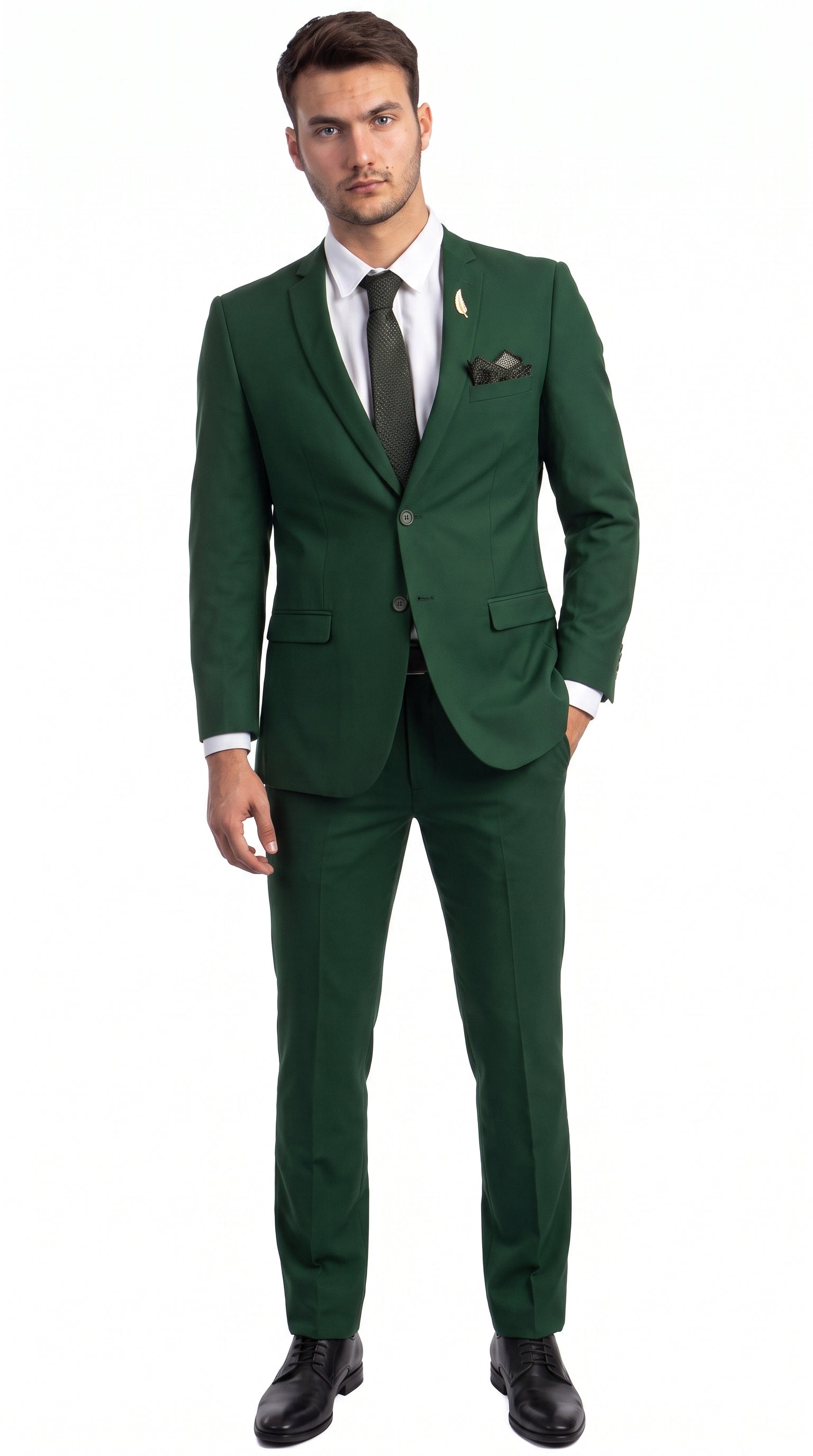 Men’s Emerald Green Slim Fit Wedding Suit, Groom and Groomsmen Formal Dress Suit