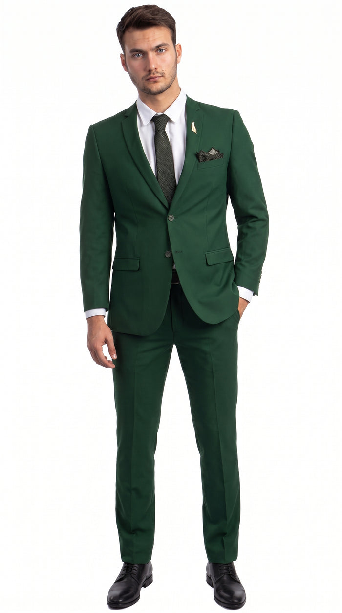 Men’s Emerald Green Slim Fit Wedding Suit, Groom and Groomsmen Formal Dress Suit
