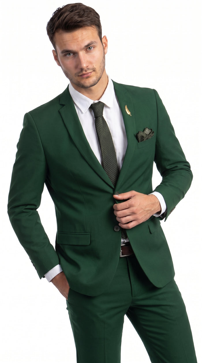 Men’s Emerald Green Slim Fit Wedding Suit, Groom and Groomsmen Formal Dress Suit