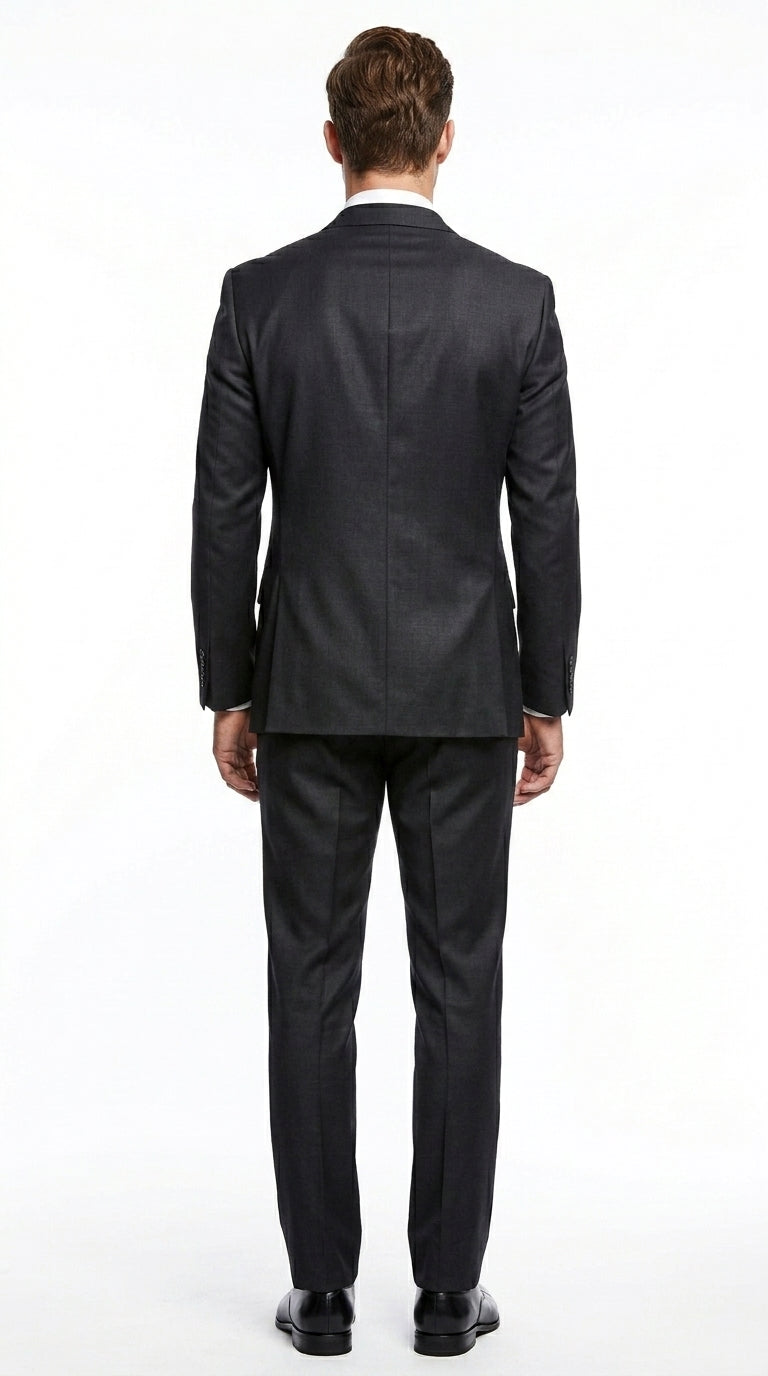 Men’s Black Extra Long Suit, Classic Formal Wedding Business Dress Suit Set