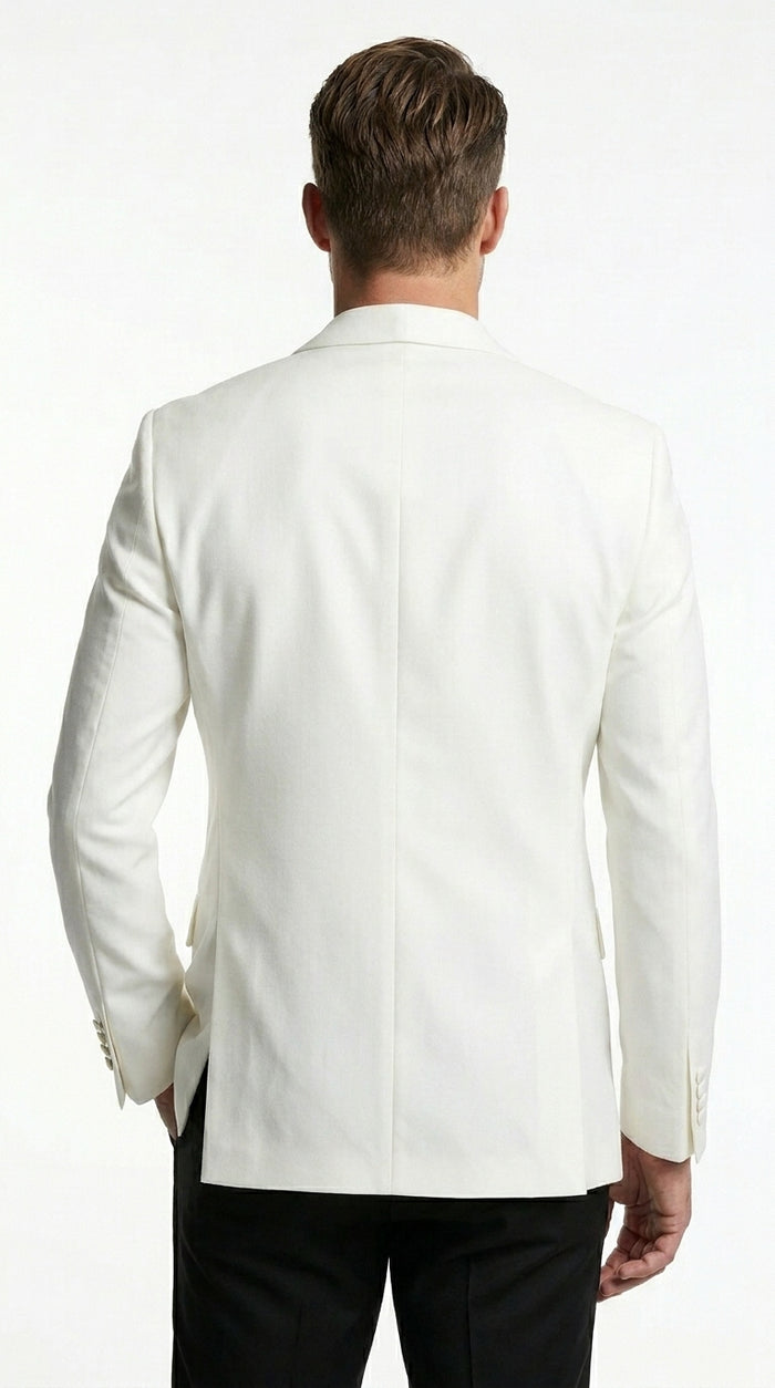 Men’s White Dinner Jacket with Shawl Lapel, Affordable Formal Tuxedo Blazer for Wedding and Prom