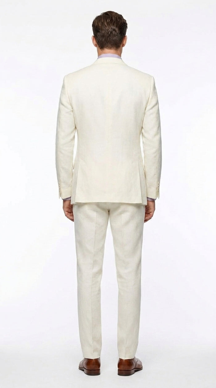 Men’s Off White Great Gatsby Suit, Leonardo DiCaprio Inspired 1920s Wedding Prom Dress Suit