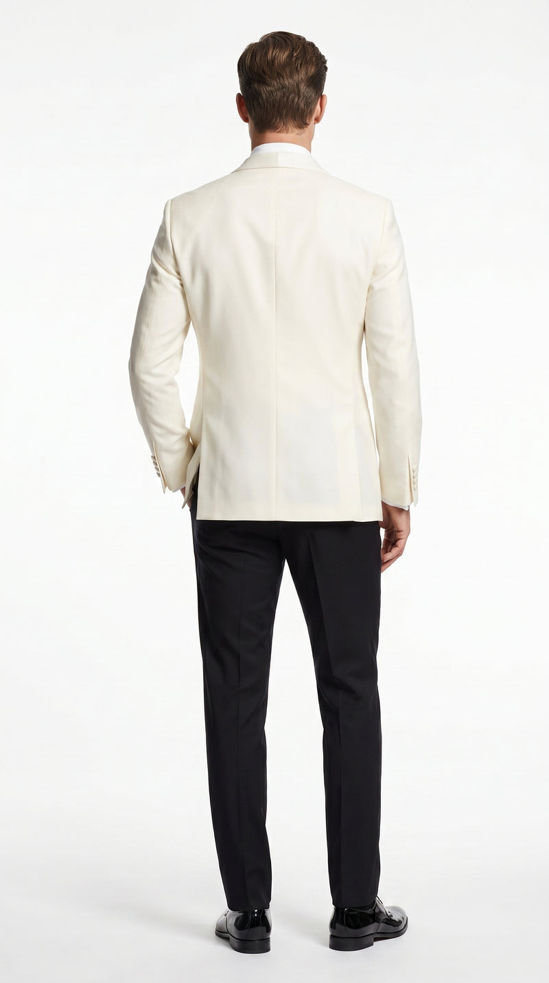 Men's James Bond Outfit Dinner Two Piece Ivory Tuxedo
