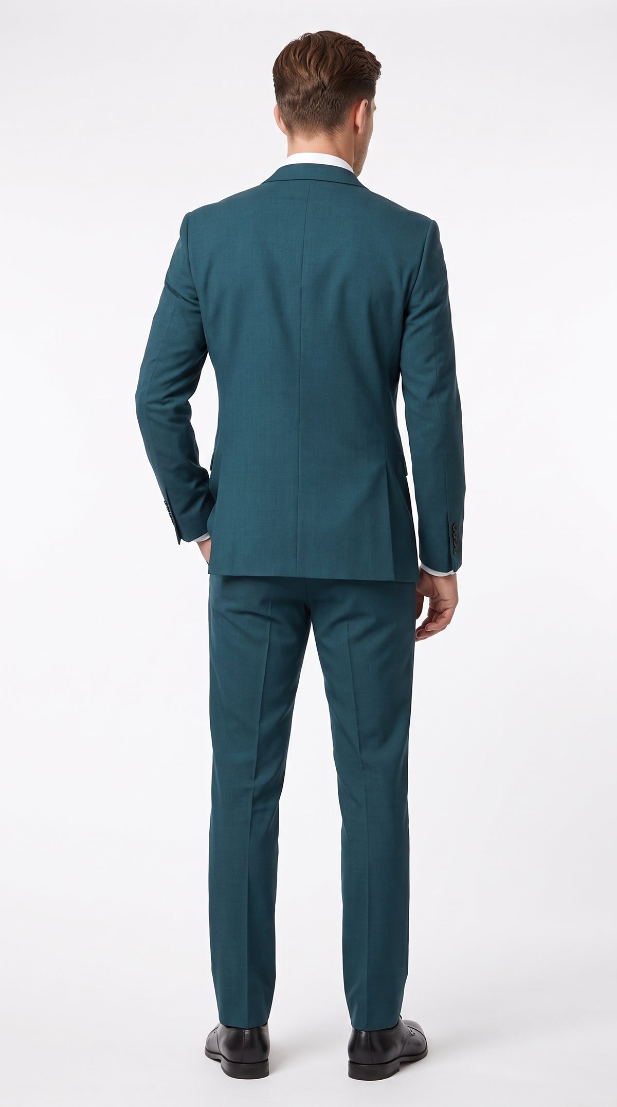 Men’s Dark Teal Suit, Teal Blue 2 Button Formal Wedding Business Suit