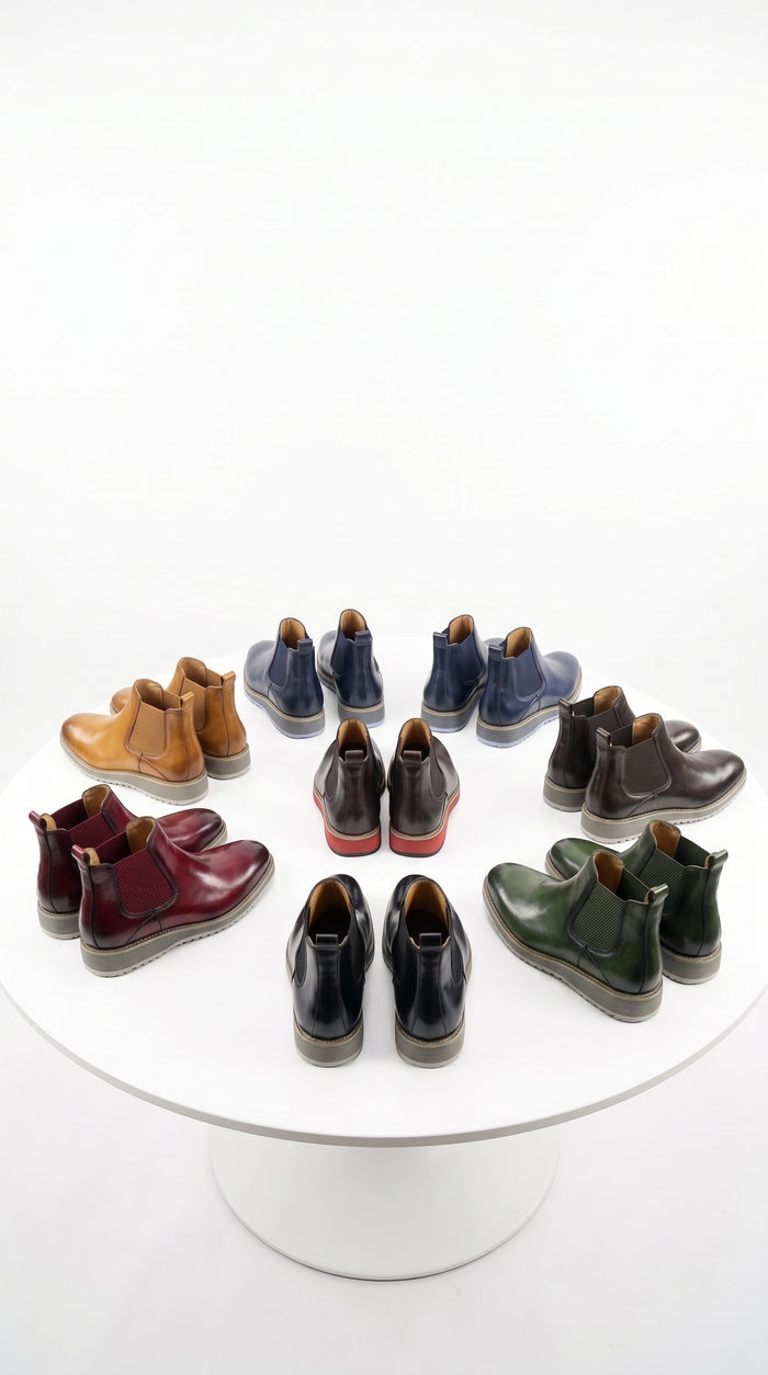 Carrucci Men’s Patina Chelsea Boots, Luxury Dress Casual Ankle Boots in Multi-Color Styles