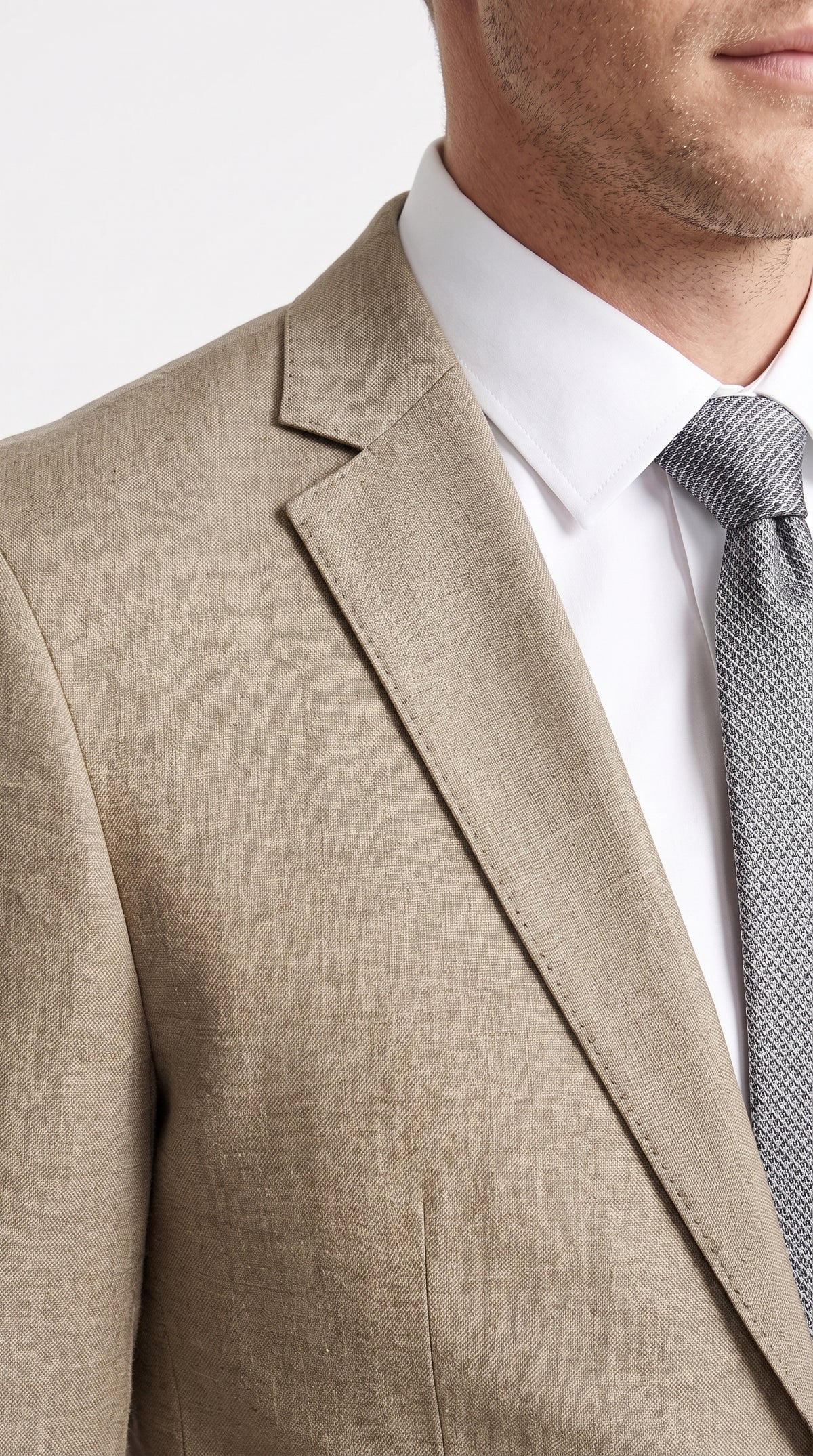 Men's Light Taupe Textured 2-Piece Suit – Modern Fit Tan Groomsmen Wedding & Formal Business Suit