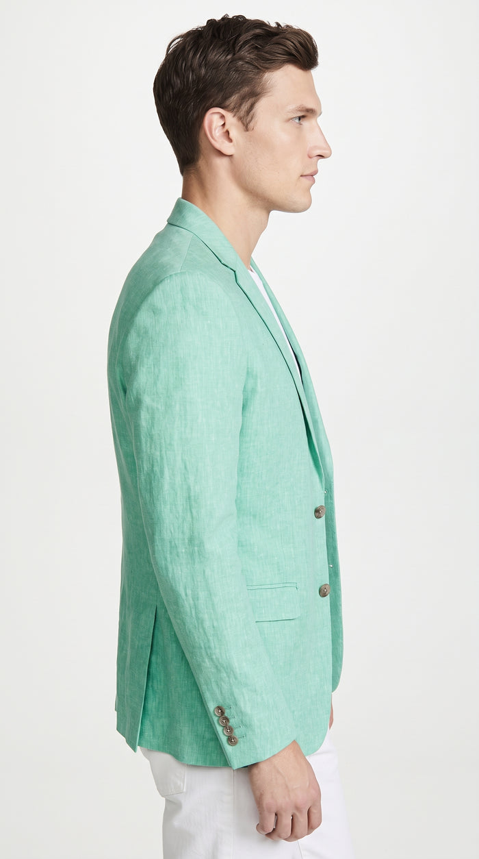 Men’s Mint Green Big & Tall Blazer – Two-Button Sport Coat Jacket for Summer Weddings