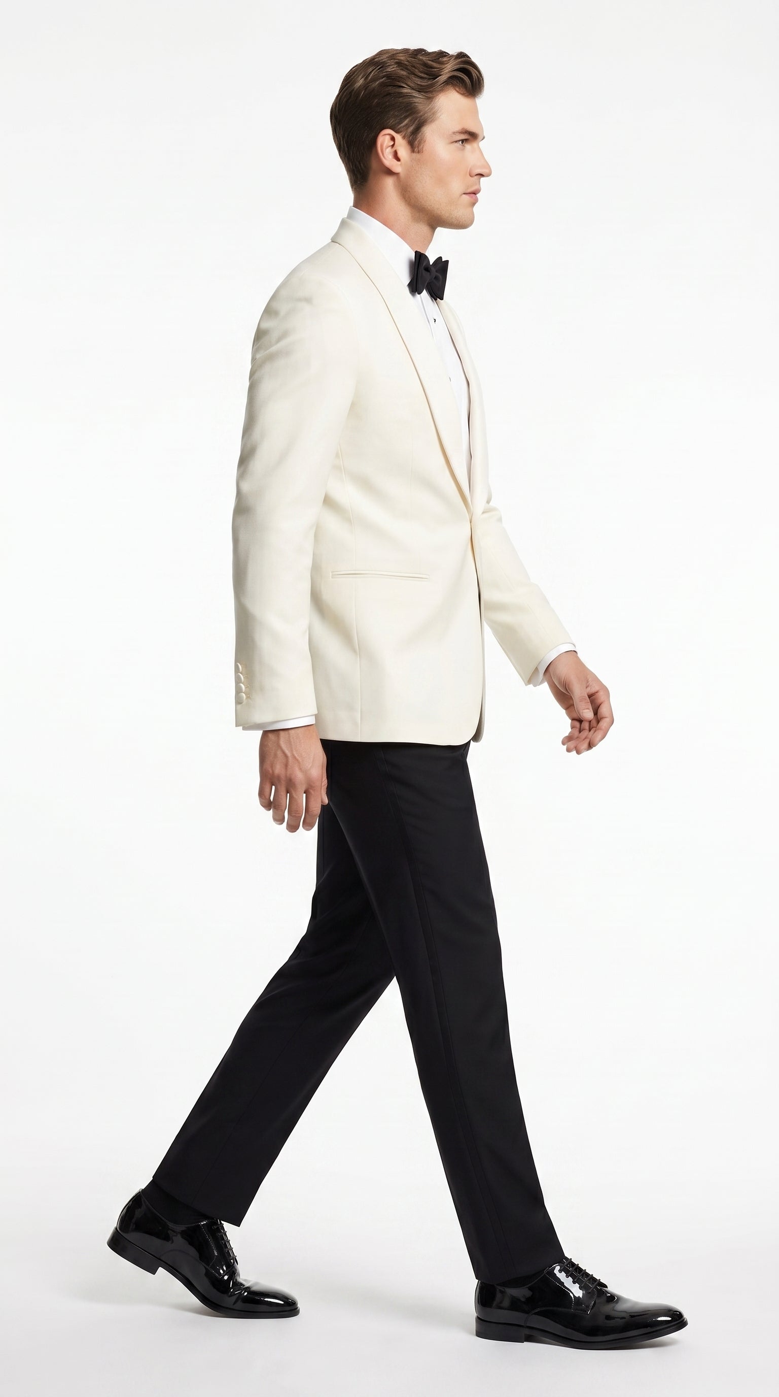 Men's James Bond Outfit Dinner Two Piece Ivory Tuxedo