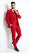 Men’s Red 3 Piece Suit with Jacket, Vest and Pants, Formal Wedding Prom Dress Suit