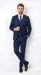 Men’s Navy 100% Wool Vested Tuxedo, Shawl Lapel Wedding Prom Formal Suit Set