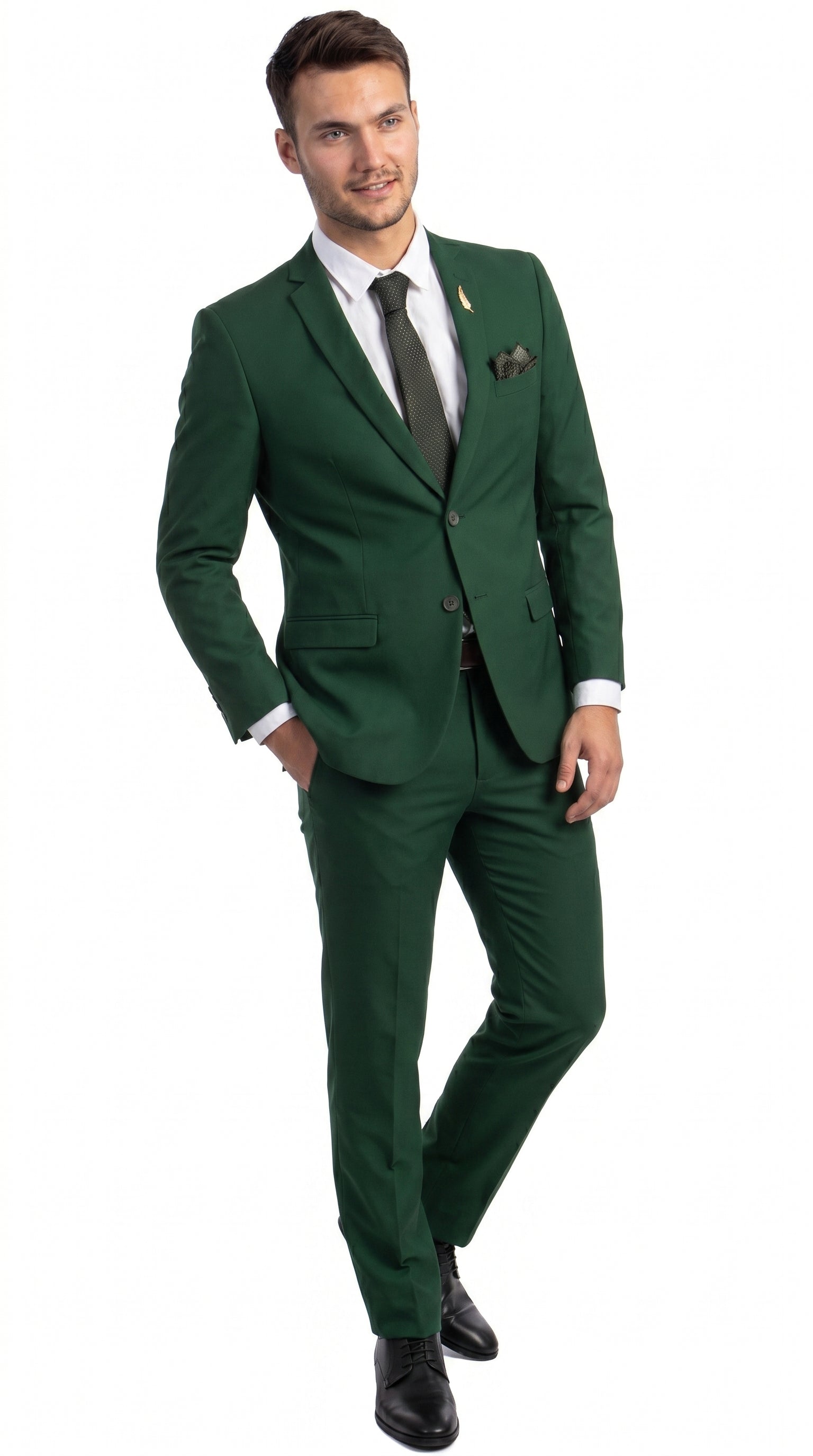Men’s Emerald Green Slim Fit Wedding Suit, Groom and Groomsmen Formal Dress Suit