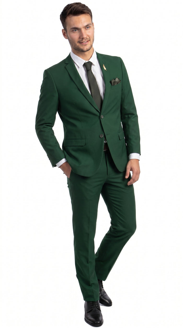 Men’s Emerald Green Slim Fit Wedding Suit, Groom and Groomsmen Formal Dress Suit