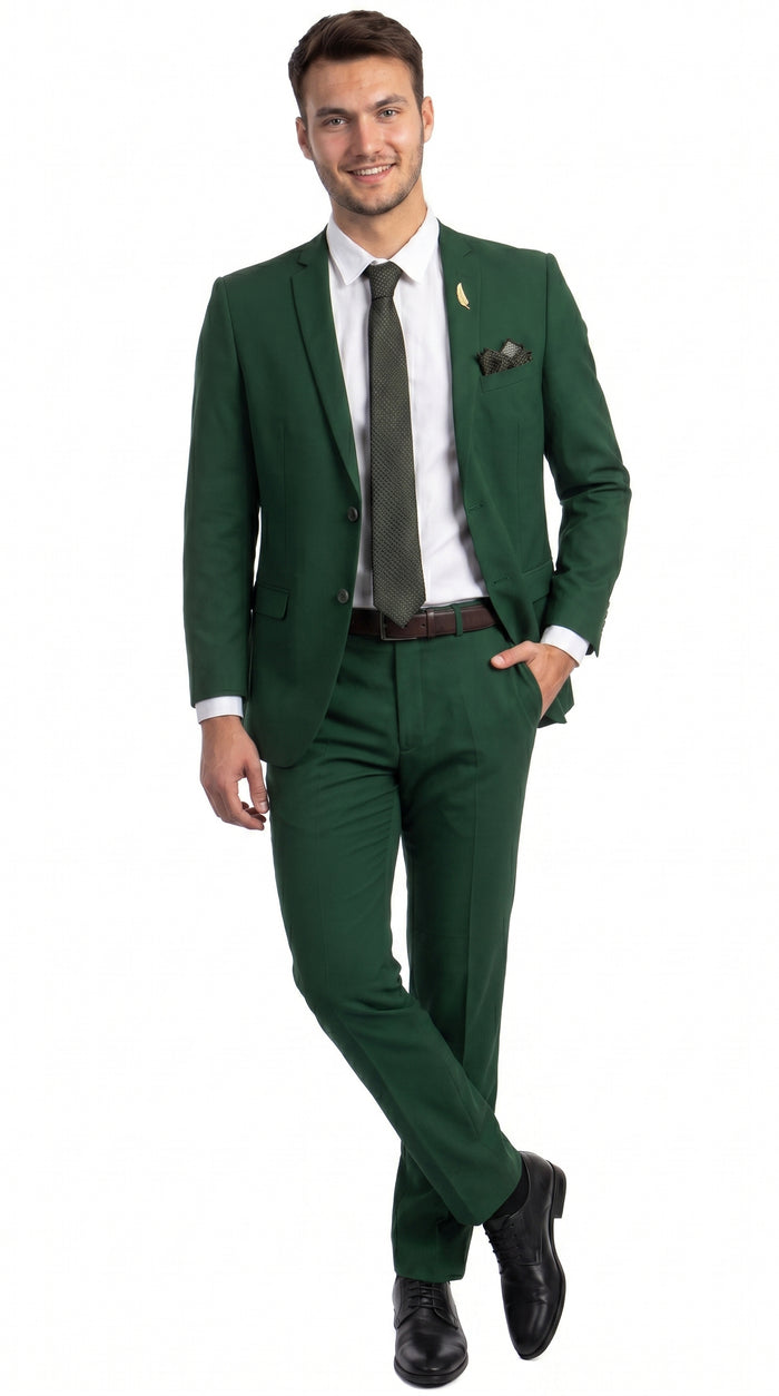 Men’s Emerald Green Slim Fit Wedding Suit, Groom and Groomsmen Formal Dress Suit