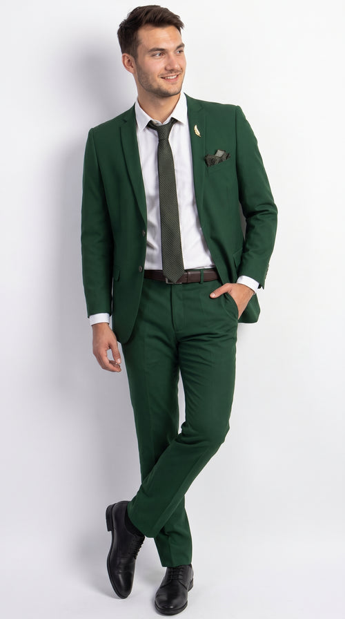 Men’s Emerald Green Slim Fit Wedding Suit, Groom and Groomsmen Formal Dress Suit