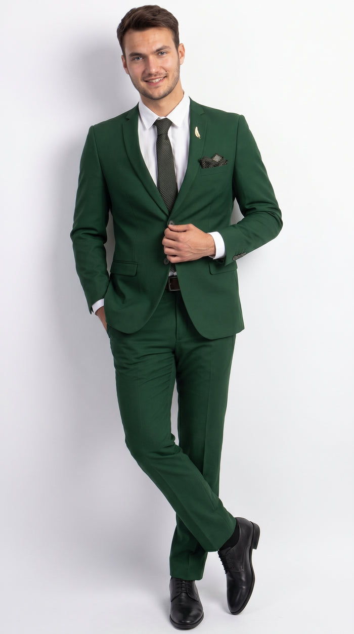 Men’s Emerald Green Slim Fit Wedding Suit, Groom and Groomsmen Formal Dress Suit