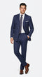 Men’s Navy Blue Double Breasted Pinstripe Suit, 100% Wool Formal Dress Suit
