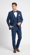 Men’s French Blue Tuxedo Suit with Matching Vest, Bow Tie and Satin Collar