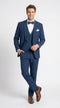 Men’s French Blue Tuxedo Suit with Matching Vest, Bow Tie and Satin Collar