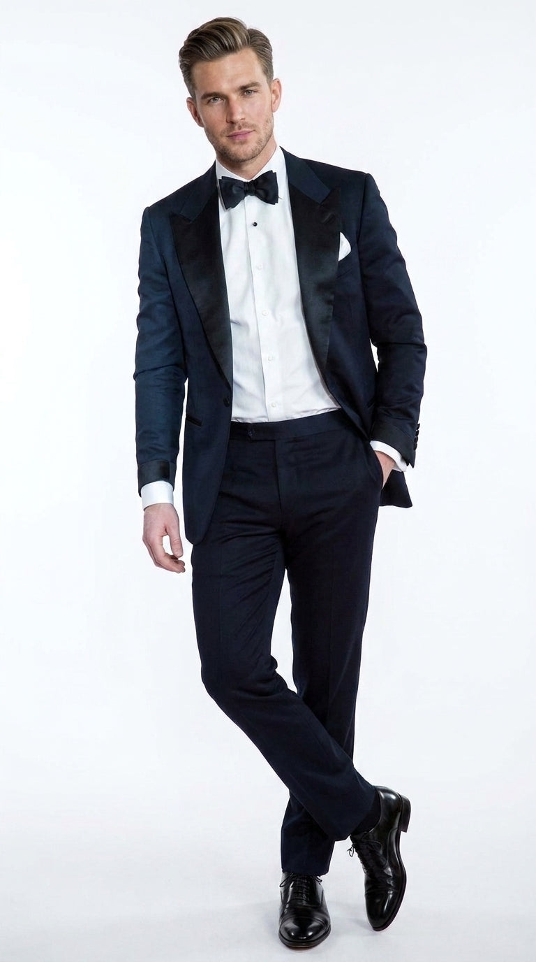 Daniel Craig Suit Midnight Blue Besom Two Pockets james bond Tuxedo