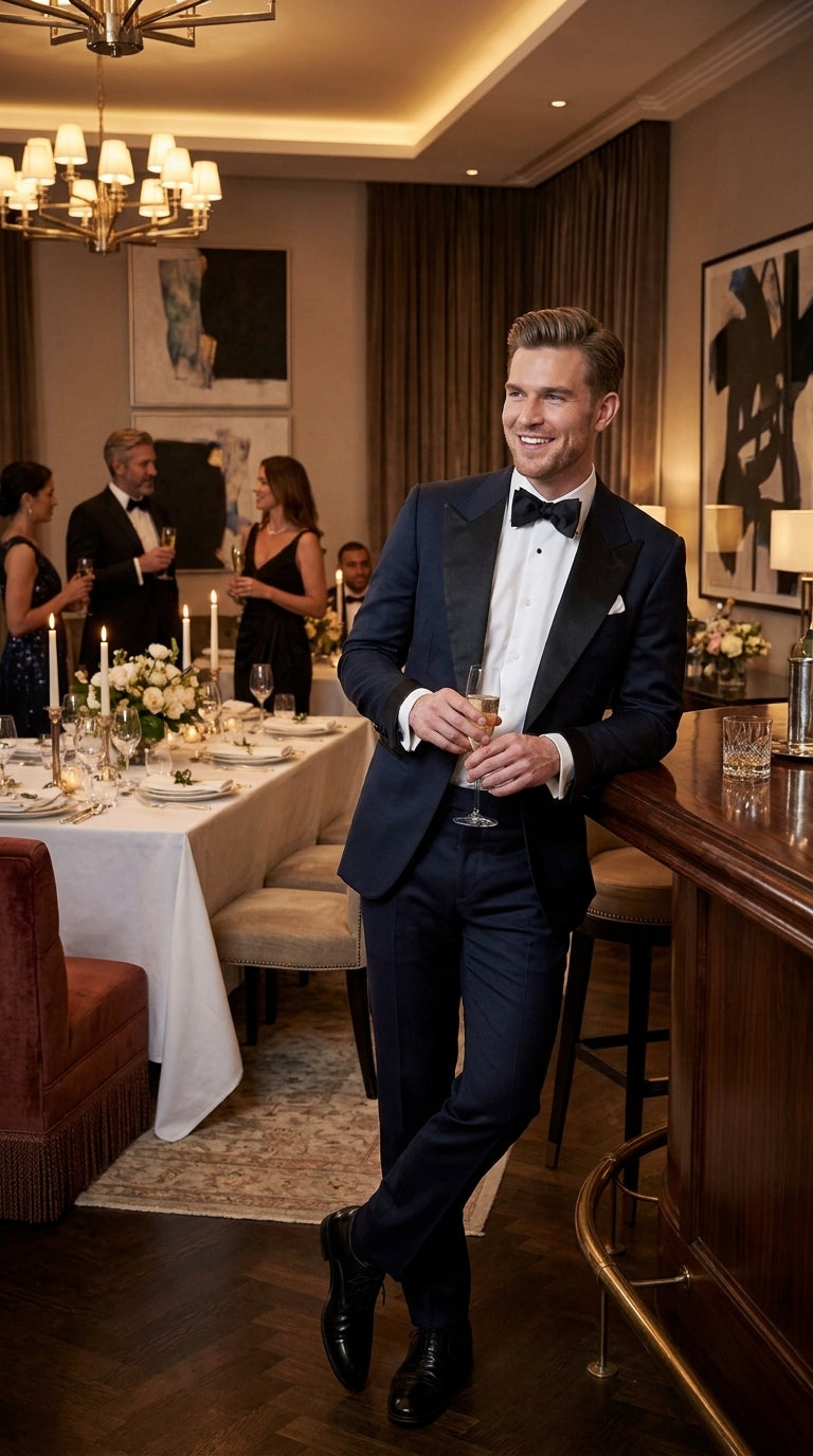 Daniel Craig Suit Midnight Blue Besom Two Pockets james bond Tuxedo