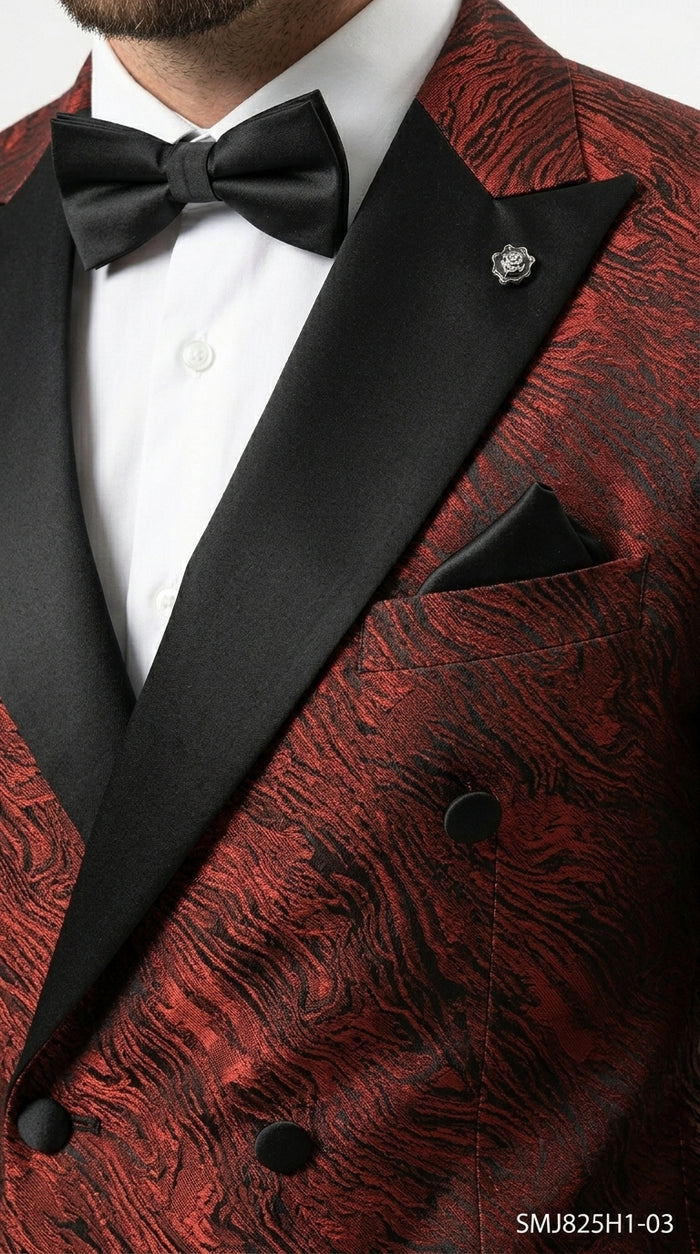 Stacy Adams Men’s High Fashion Pattern Sport Coat, Hybrid Fit Formal Blazer in Red, Silver, Bronze and Purple