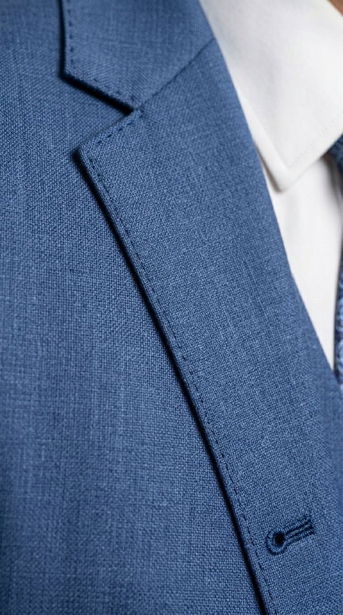 Men’s Steel Blue 3 Piece Prom Suit, Dusty Blue Vested Wedding Formal Suit Set