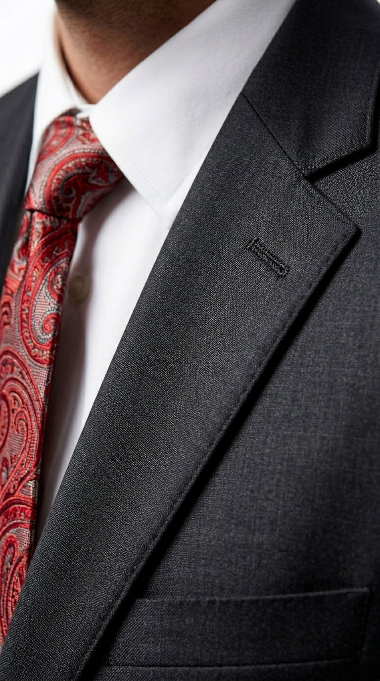 Men’s Black Extra Long Suit, Classic Formal Wedding Business Dress Suit Set