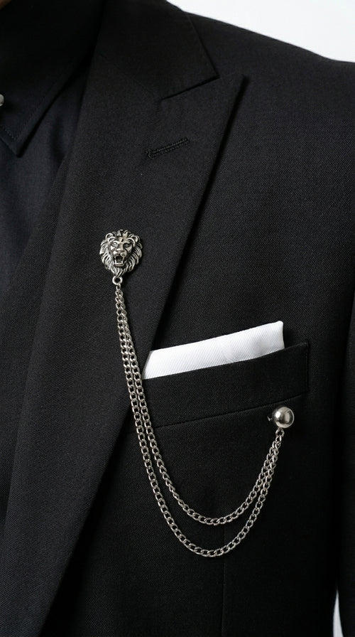 Men’s Black 3 Piece Suit with Double Breasted Vest, Formal Wedding Prom Business Dress Suit Set