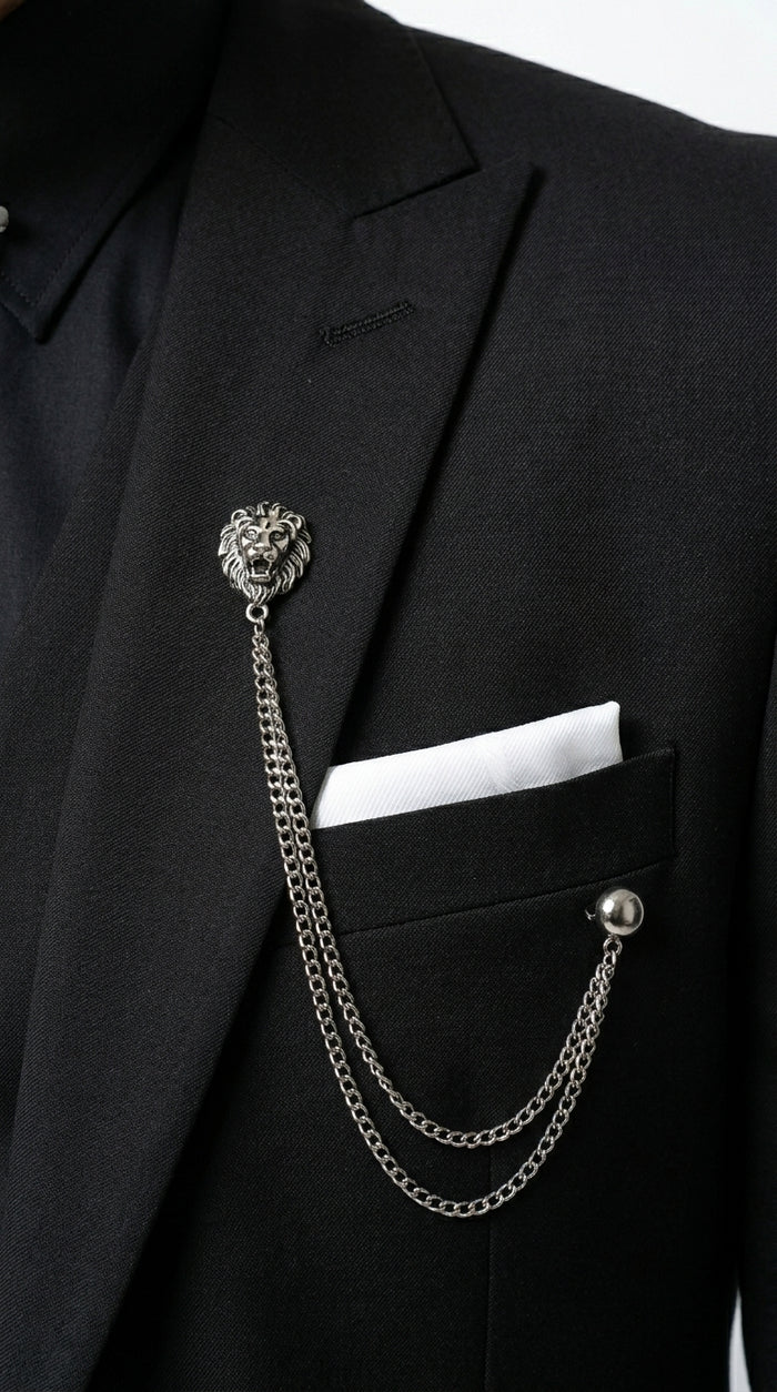 Men’s Black 3 Piece Suit with Double Breasted Vest, Formal Wedding Prom Business Dress Suit Set