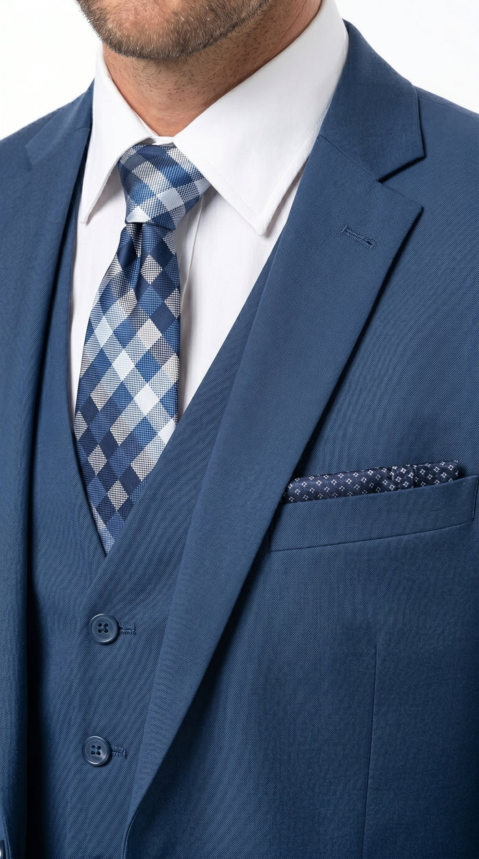 Statement Men's Sapphire 100% Wool Slim Fit Suits