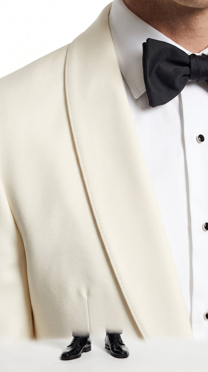 Men's James Bond Outfit Dinner Two Piece Ivory Tuxedo