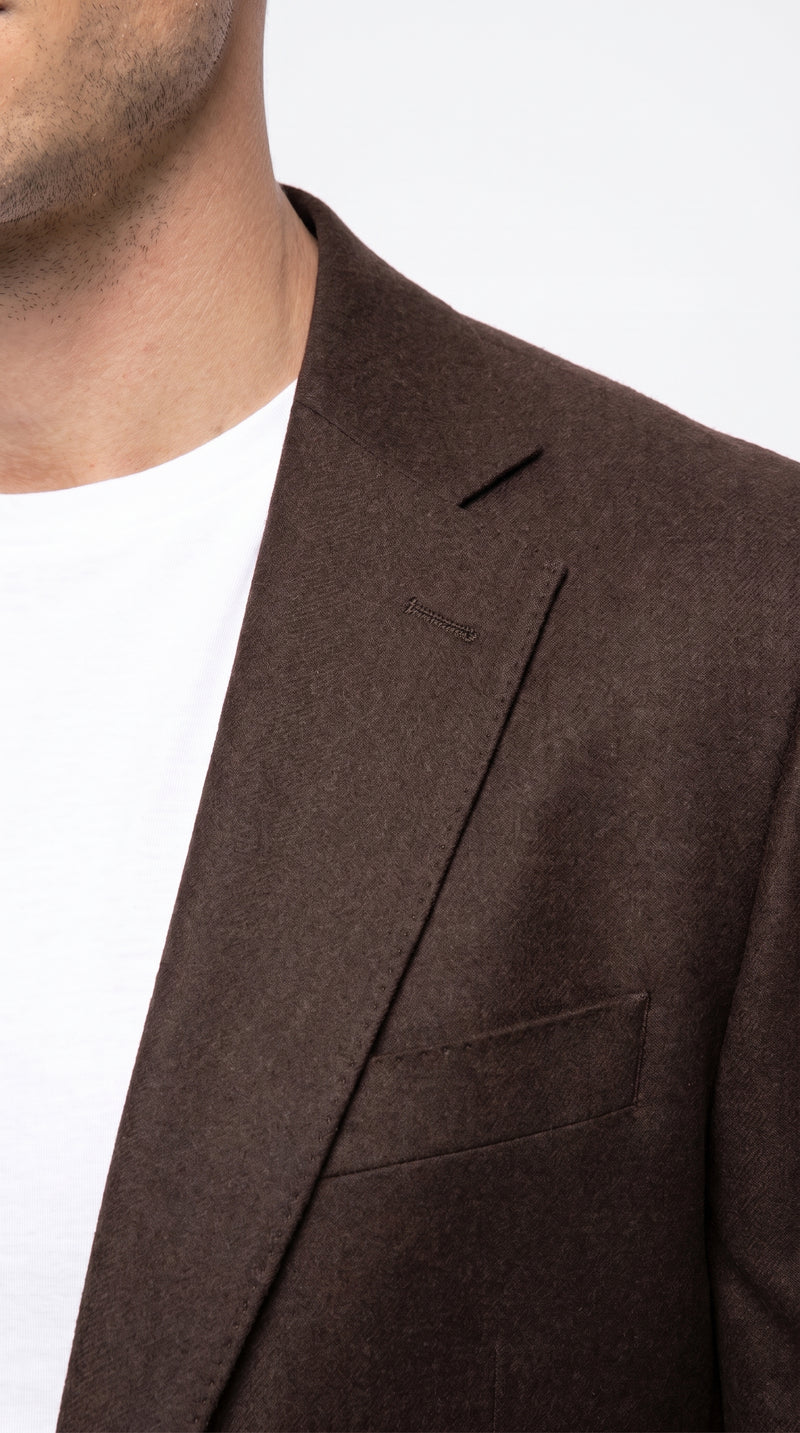 Apollo King Men’s Brown Wool Feel Blazer, Modern Fit Two Button Formal Business Sport Coat