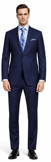 Mantoni 2-Button Slim or Modern Fit in 3-Blue Navy Fabrics