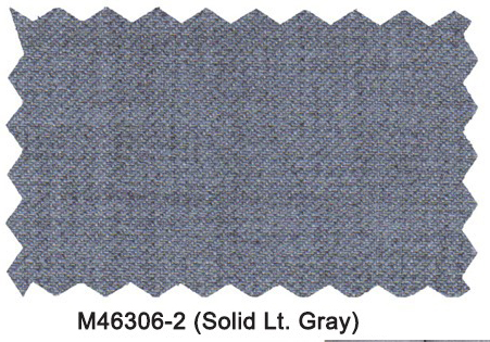 Light gray fabric swatch with a solid pattern. Smooth texture, subtle weave. Zigzag edges indicate a sample cut.
