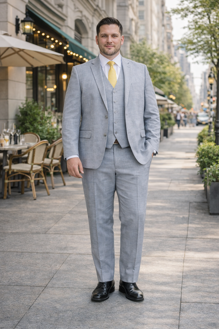 Tiglio Light Gray Suit for Men – Elegant Wedding and Business Formal Suit