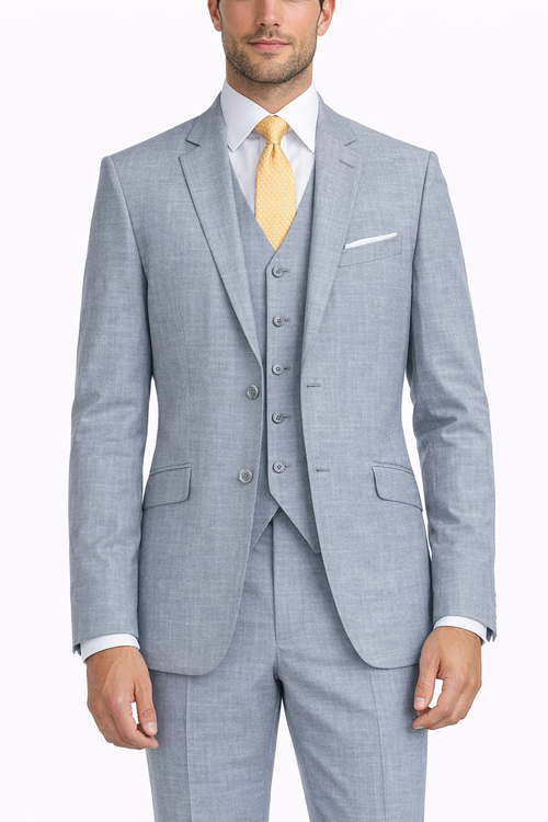 gray formal dress for men Platinum 2 Piece Gray Suit main image 1