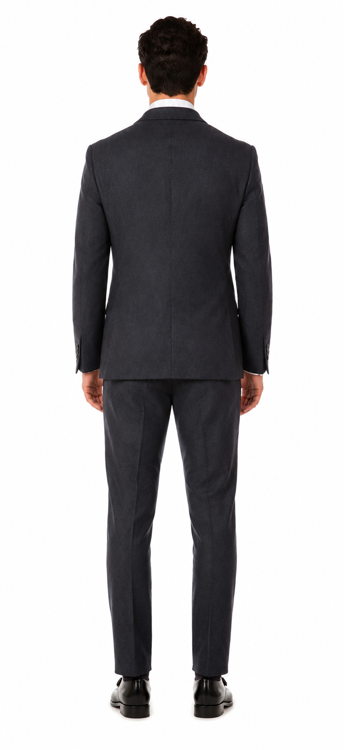 Marc Darcy Dion Teal Blue Tweed Slim Fit Wedding 3-Piece Suit Herringbone Fabric
