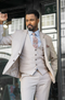 Mens Beige Stone Two-Button Blazer – Classic Tailored Smart Casual Jacket