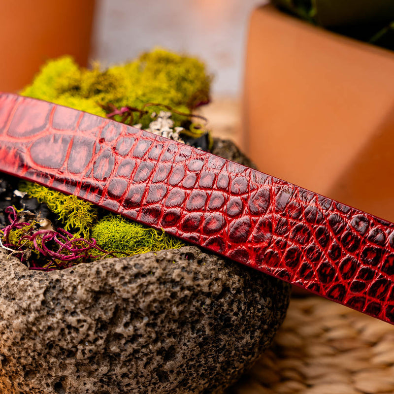 Marco Di Milano Emilio Belt - Antique Red Leather Loafers